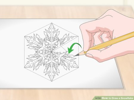 Красивая Снежинка рисунок карандашом