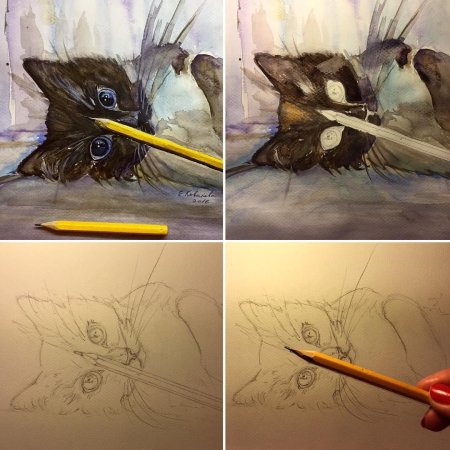 Этапы рисования пейзажа гуашью