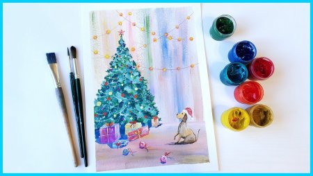 Рисование новогодних пейзажей