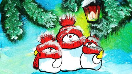 Новогодние картины акрилом