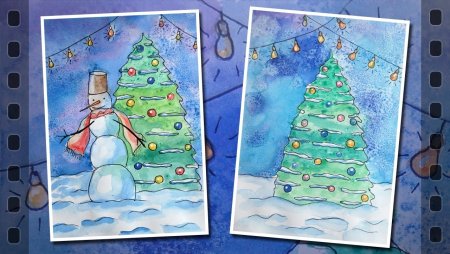 Рисование елочного шара красками