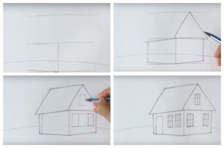 Деревянный дом карандашом