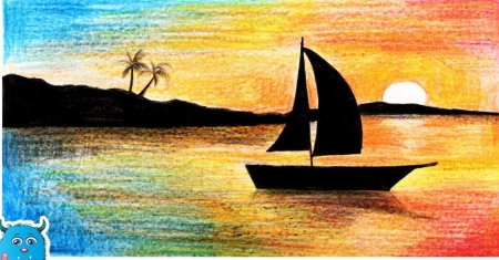 Закат рисунок для детей