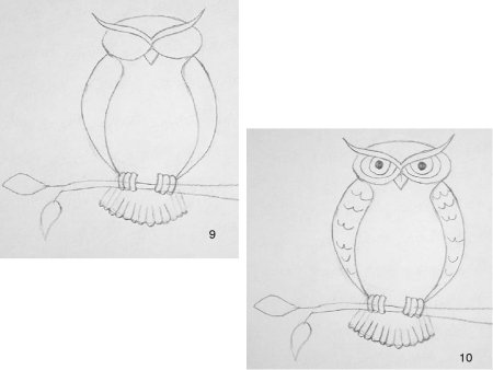 Пошаговое рисование Совы