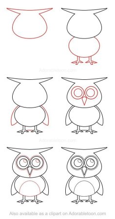 Поэтапное рисование Совы