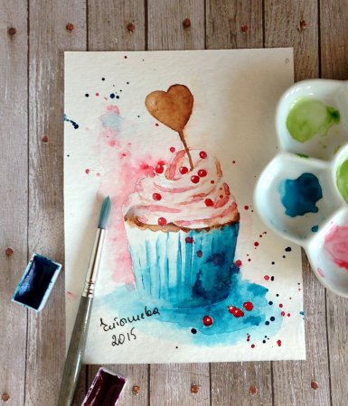 Букет цветов красками для детей