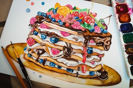 Мишка с цветами карандашом