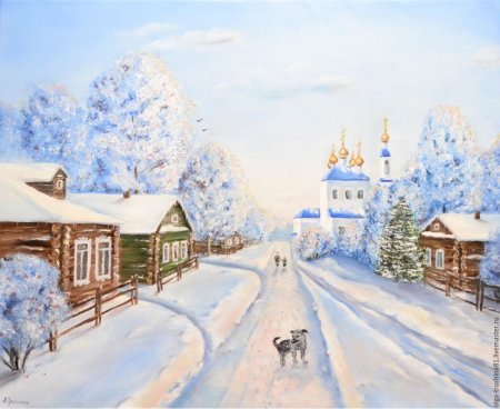 Зимний деревенский пейзаж