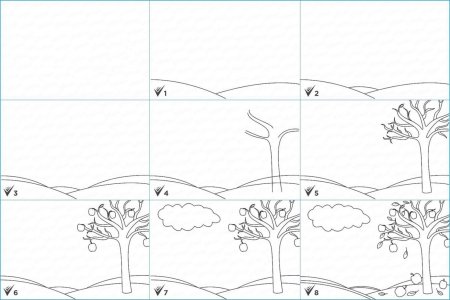 Рисунок осень поэтапно