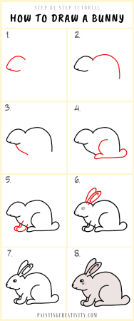 Пошаговый рисунок зайца