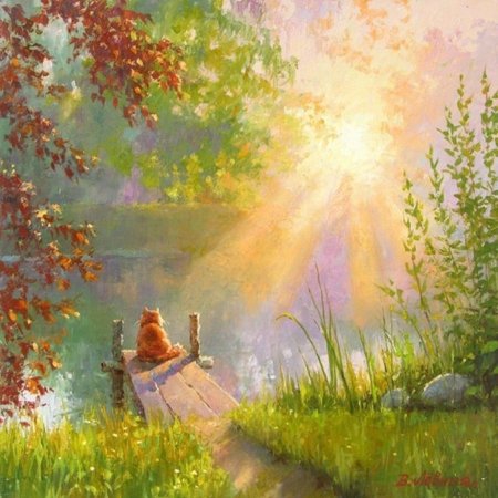 Аниме девушка природа