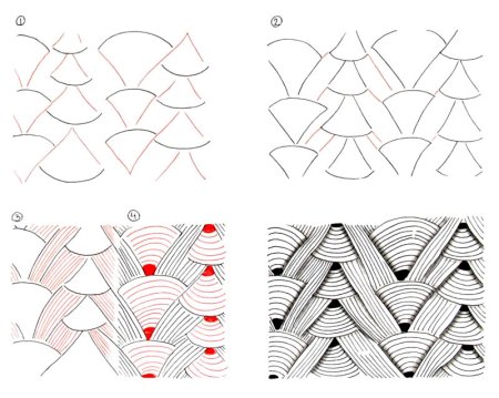 Поэтапное рисование узоров