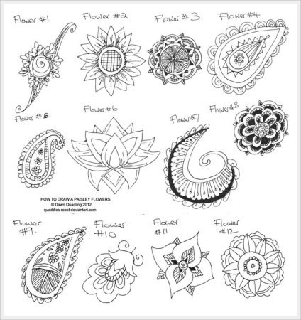 Дудлинг для начинающих схемы цветы