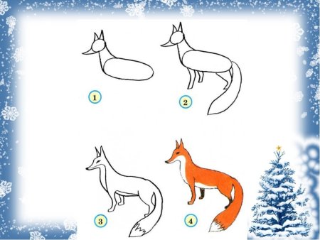 Этапы рисования лисы