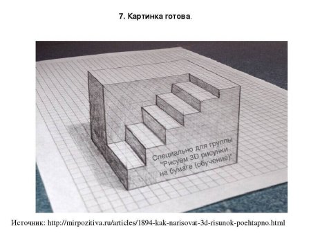 Треё мерные рисунки в клетку