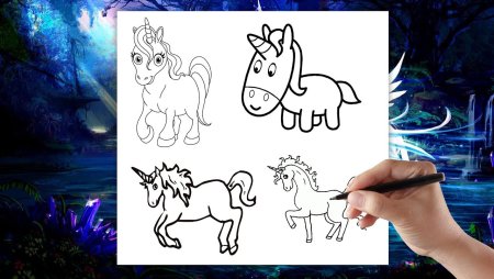Единорожка карандашом для детей