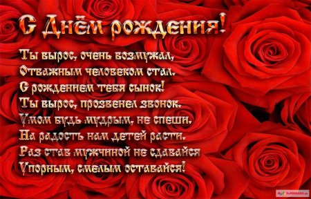Поздравления с днём рождения сына