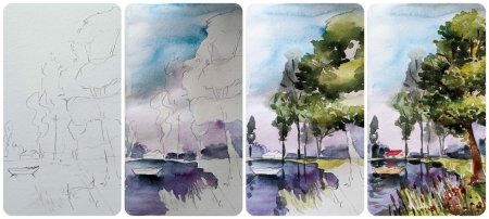 Рисунки акварелью для начинающих