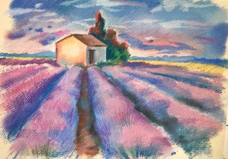 Пейзаж масляной пастелью для начинающих