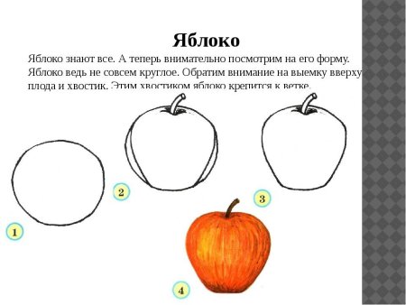 Конструктивное рисование фруктов