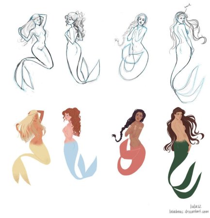 Алиса как рисовать русалку