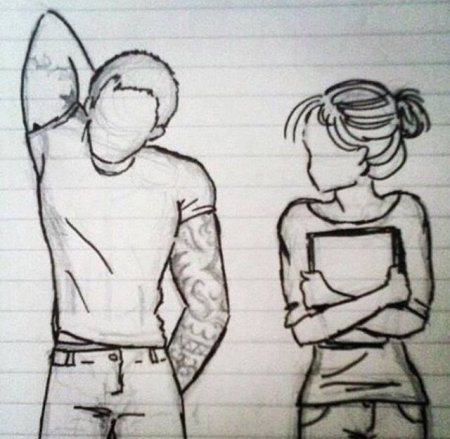 Романтические позы для рисования