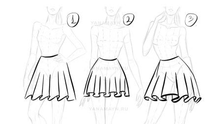 Складки на юбке рисунок