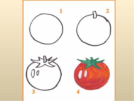 Поэтапное рисование овощей