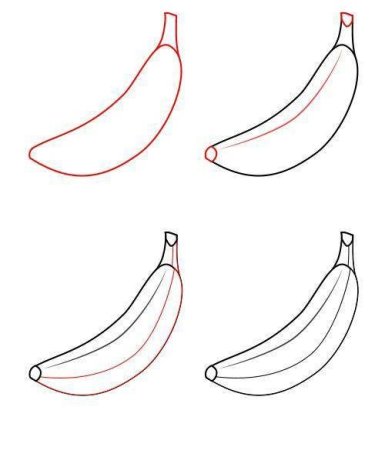 Поэтапное рисование фруктов для детей