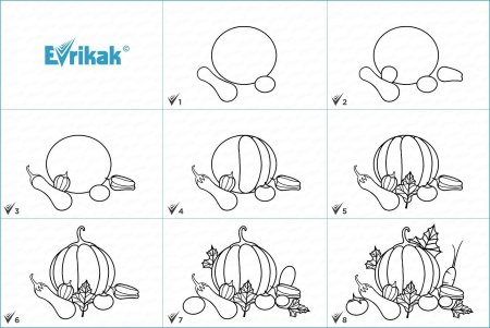 Пошаговое рисование фруктов