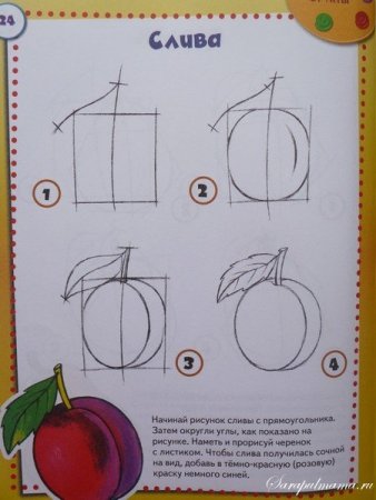 Рисунок фруктов пошагово