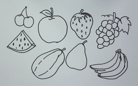 Рисование овощи и фрукты