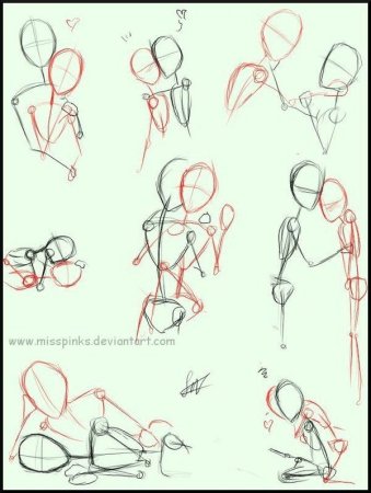 Позы для рисования по этапно