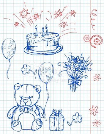 Скетч рисунки с днем рождения