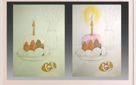 Пасхальный натюрморт карандашом