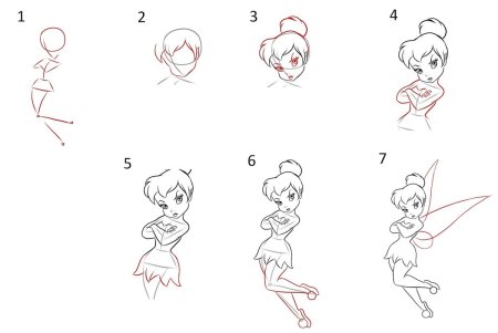 Рисунок принцессы пошагово