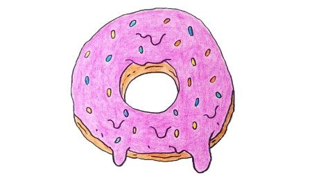 Нарисовать пончик карандашом