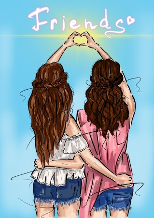 Подруги рисунок