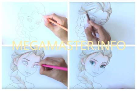 Поэтапное рисование Эльзы