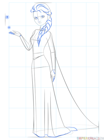Пошаговое рисование Эльзы