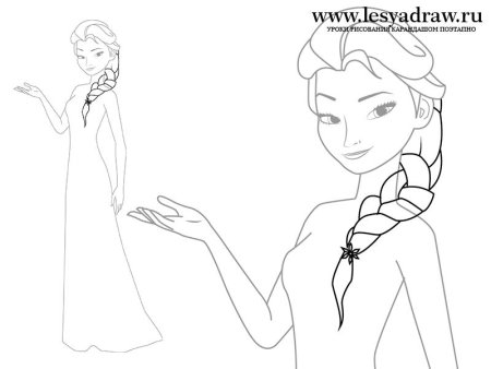 Эльза карандашом в полный рост