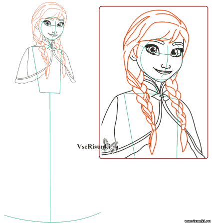 Нарисовать анну пошагово