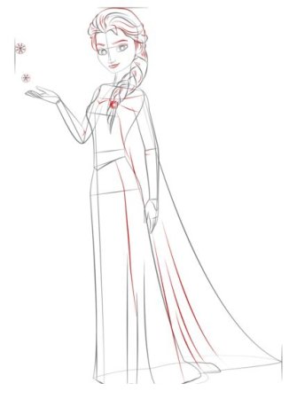 Пошаговое рисование Эльзы