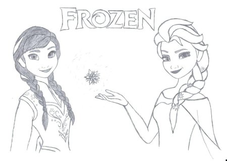 Рисунки для срисовки карандашом Эльза и Анна