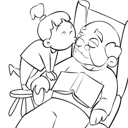 Раскраска дедушка