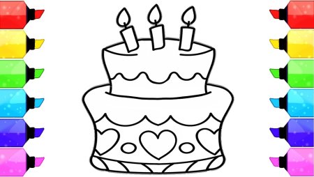 Рисуем торт с детьми