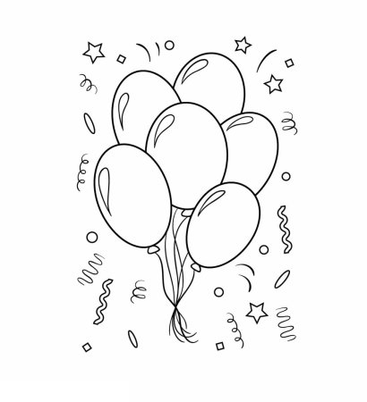Воздушный шарик раскраска