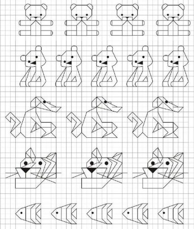 Рисунки по клеточкам карандашом