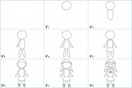 Схема рисования лица аниме