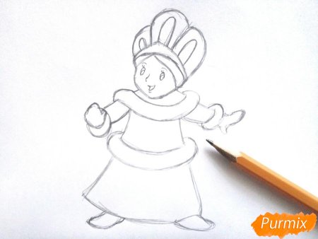 Снегурочка рисунок легко